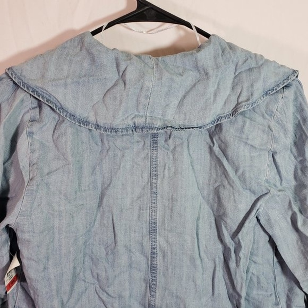 Style & Co Women’s Chambray Jacket Draped Front Lightweight Casual(AE) - Picture 5 of 10